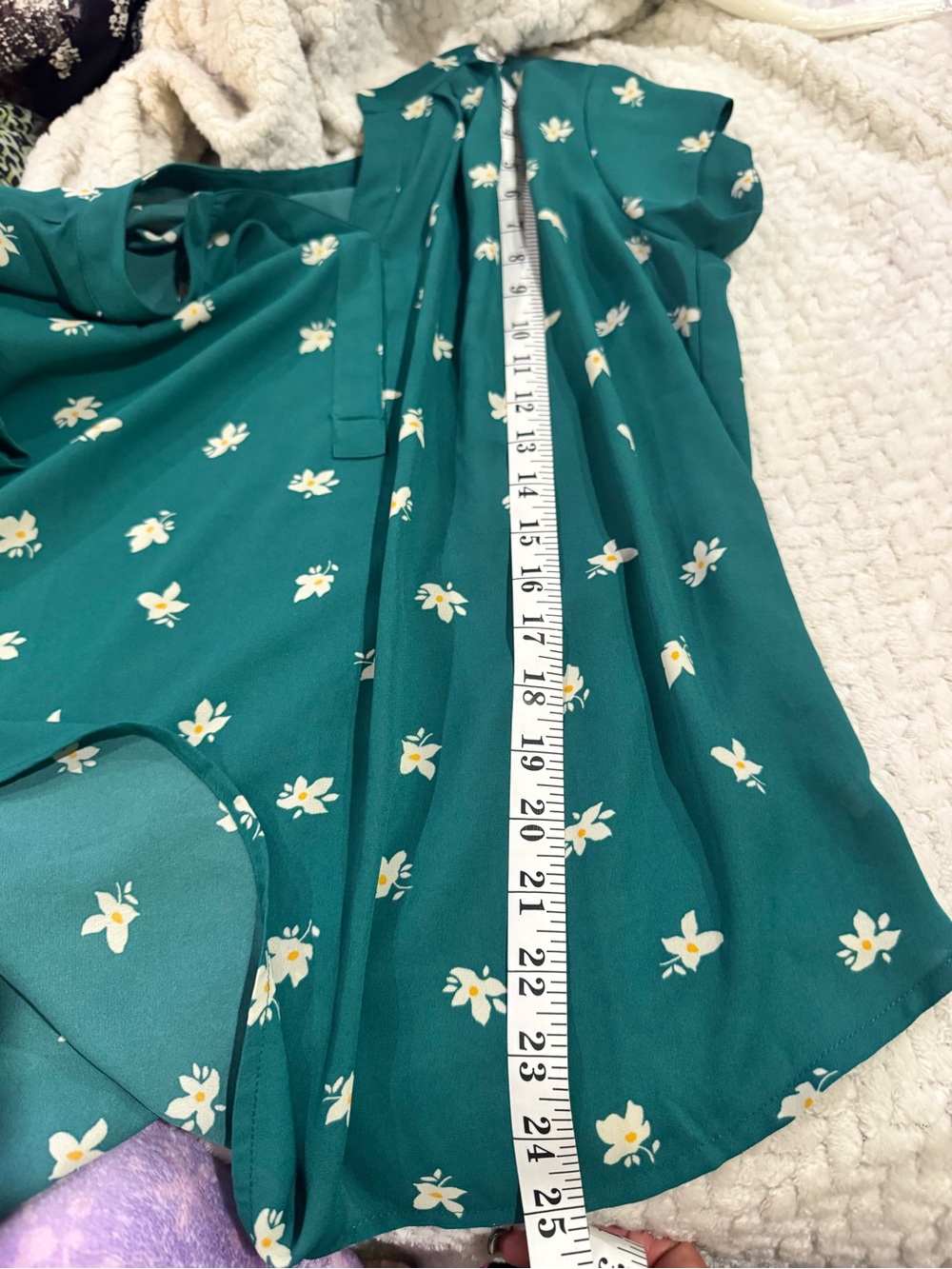 41 Hawthorn Teal Floral Split-Neck Short-Sleeve Top - Picture 4 of 7